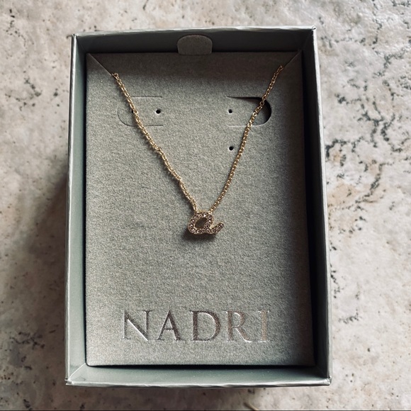 Nadri Jewelry - Nadri gold plated brass A initial necklace